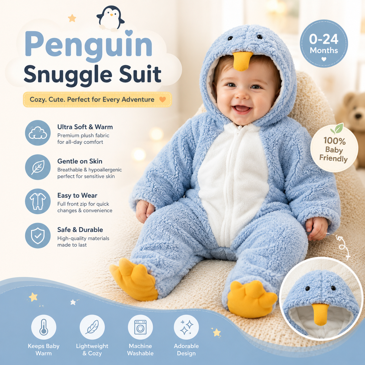 Penguin Snuggle Suit By Eniko
